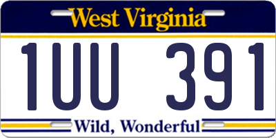 WV license plate 1UU391