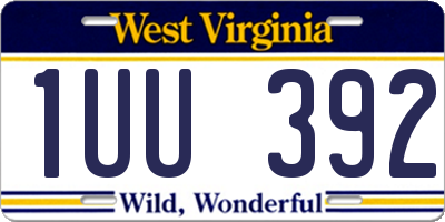 WV license plate 1UU392