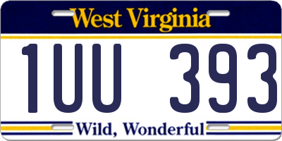 WV license plate 1UU393