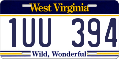 WV license plate 1UU394