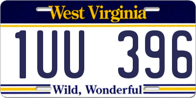 WV license plate 1UU396