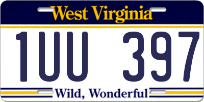 WV license plate 1UU397