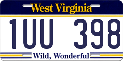 WV license plate 1UU398