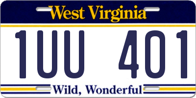 WV license plate 1UU401