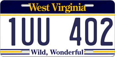 WV license plate 1UU402