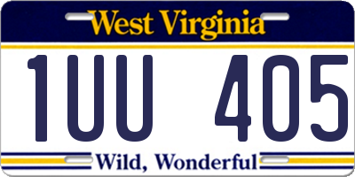 WV license plate 1UU405