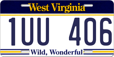 WV license plate 1UU406