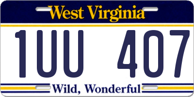 WV license plate 1UU407