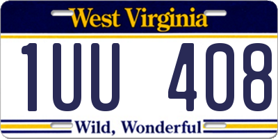 WV license plate 1UU408