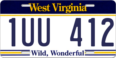 WV license plate 1UU412