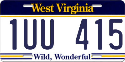 WV license plate 1UU415