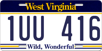 WV license plate 1UU416