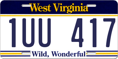 WV license plate 1UU417