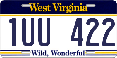 WV license plate 1UU422