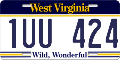 WV license plate 1UU424