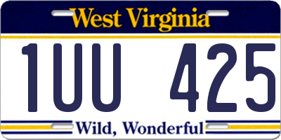 WV license plate 1UU425