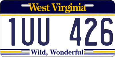 WV license plate 1UU426