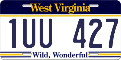WV license plate 1UU427