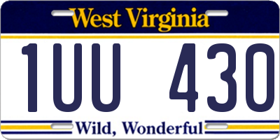 WV license plate 1UU430