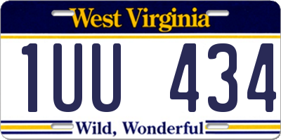 WV license plate 1UU434