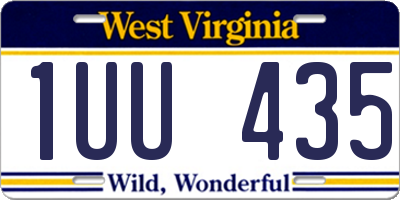 WV license plate 1UU435
