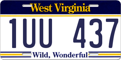 WV license plate 1UU437