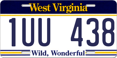 WV license plate 1UU438