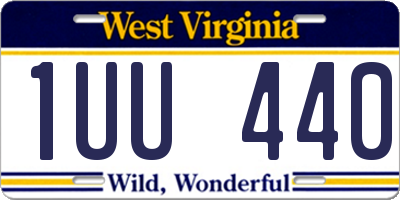 WV license plate 1UU440