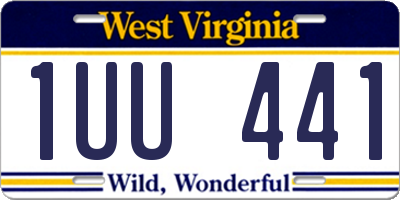 WV license plate 1UU441