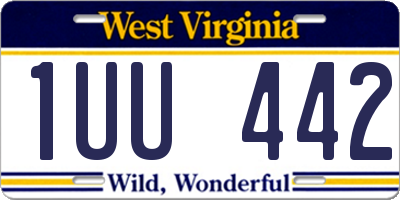 WV license plate 1UU442