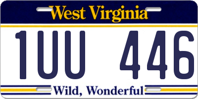 WV license plate 1UU446