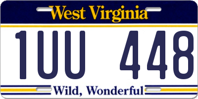 WV license plate 1UU448