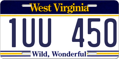 WV license plate 1UU450