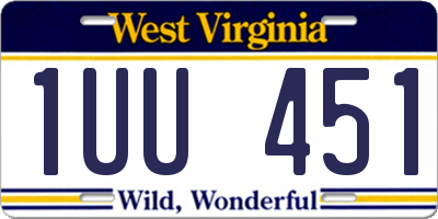WV license plate 1UU451