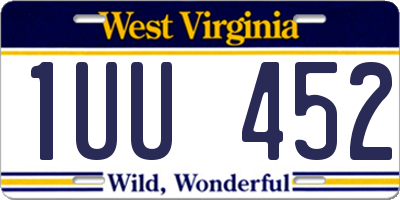 WV license plate 1UU452