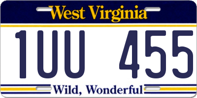 WV license plate 1UU455