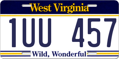 WV license plate 1UU457