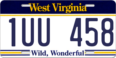 WV license plate 1UU458
