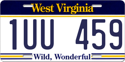 WV license plate 1UU459