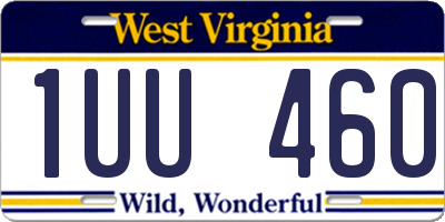 WV license plate 1UU460