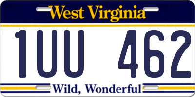WV license plate 1UU462