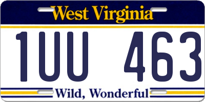 WV license plate 1UU463