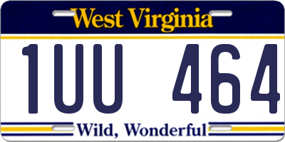 WV license plate 1UU464