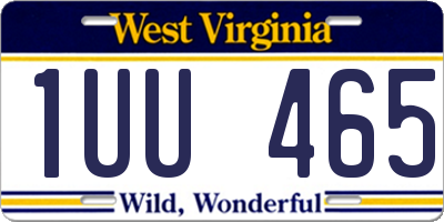 WV license plate 1UU465