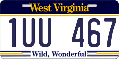 WV license plate 1UU467