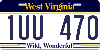 WV license plate 1UU470