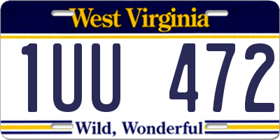 WV license plate 1UU472