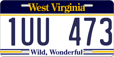 WV license plate 1UU473