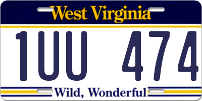 WV license plate 1UU474
