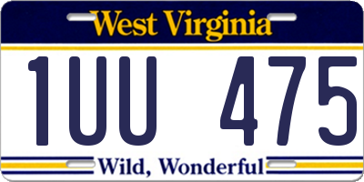 WV license plate 1UU475